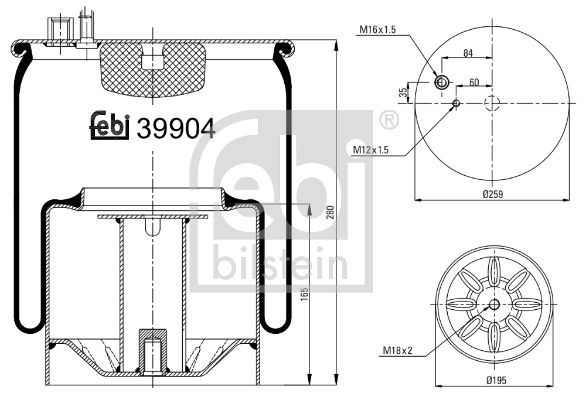 FEBI BILSTEIN Кожух пневматической рессоры 39904